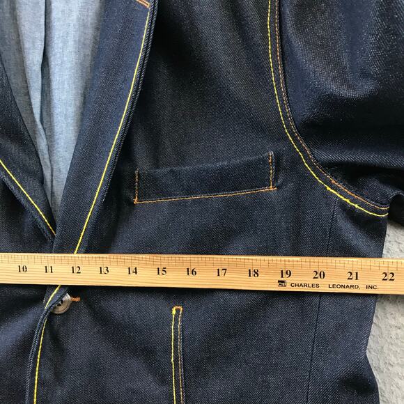 New Sean John Denim Blazer Jacket Embroidered Tiger Mens Size XXL Y2K - Picture 7 of 10